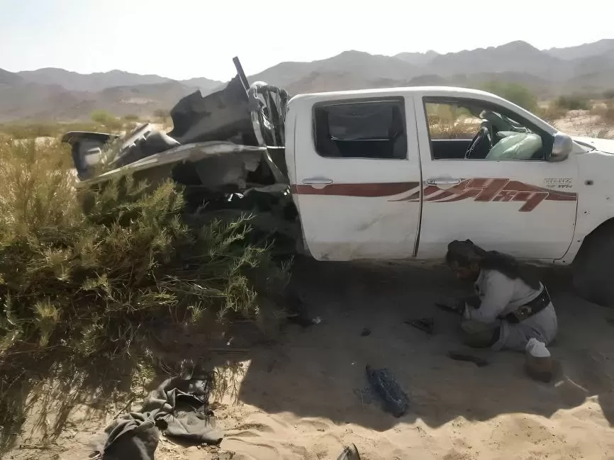 لغم حوثي يدمر سيارة مواطن في خب والشعف بمحافظة الجوف