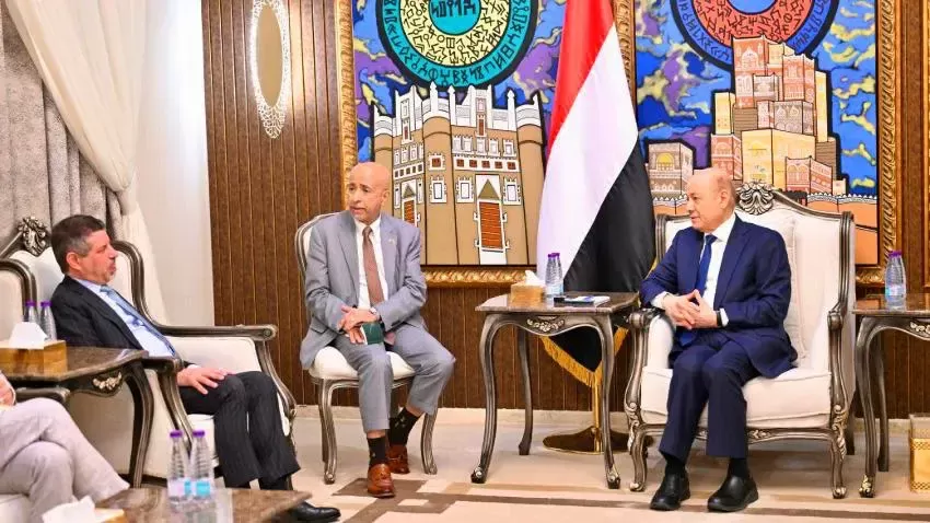 الرئيس العليمي يدعو إلى شراكة دولية لحماية الممرات المائية من تهديدات الحوثيين