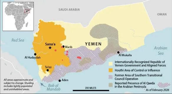تقرير أمريكي يتحدث عن تعقيدات المشهد اليمني مع مطلع العام 2026